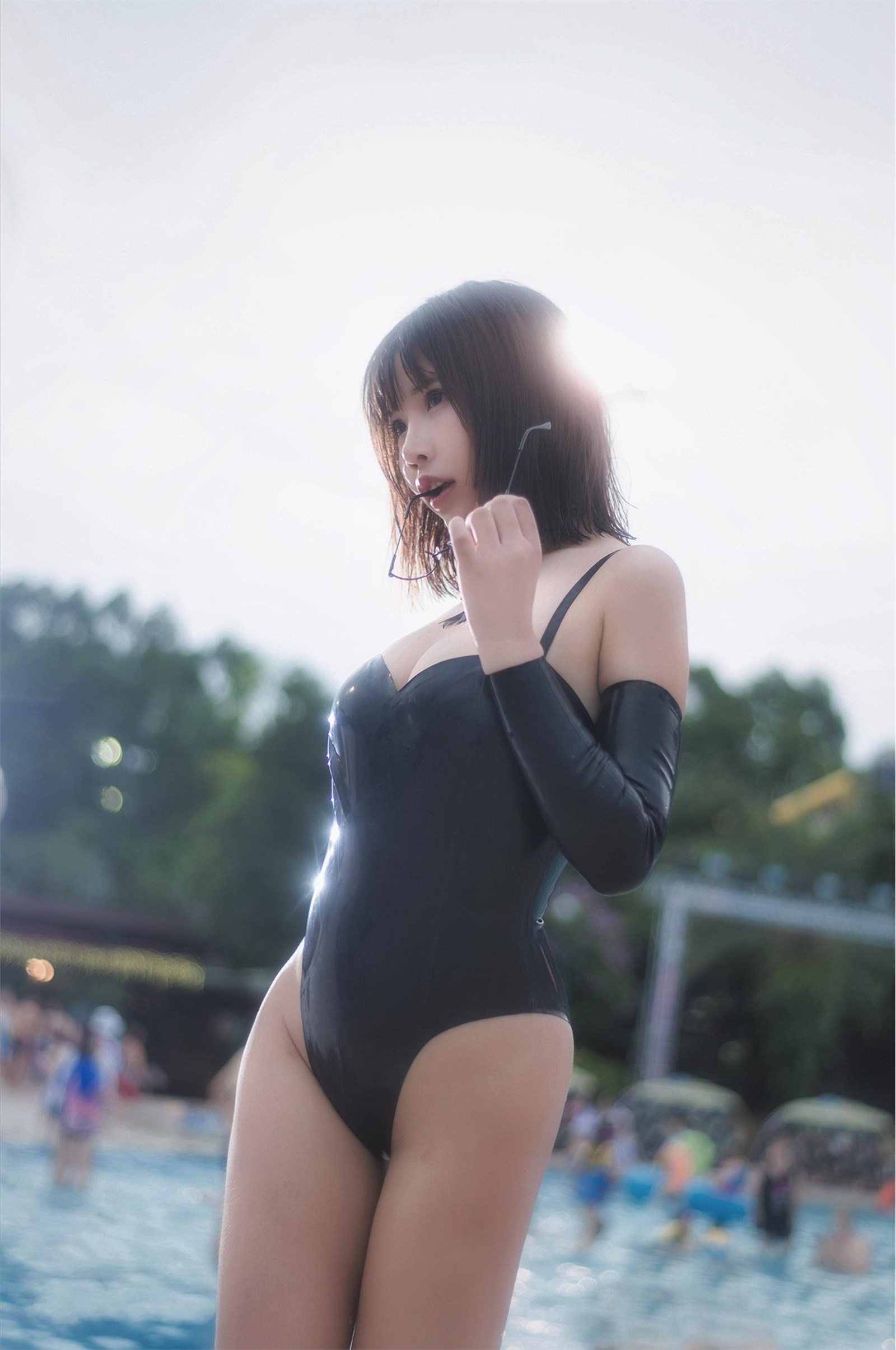 Take away Mozi A No.001 black latex swimsuit(25)